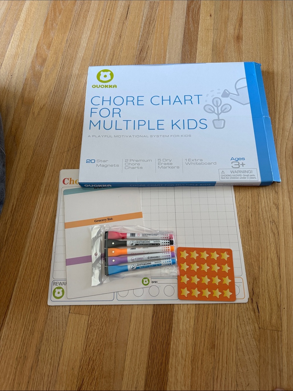 Ouokka Kids Chore Chart - White & Blue